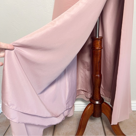 •AZAZIE•‎ Salma Sleeveless Sheath Side Slit Chiffon Dress in Dusty Rose Size A8 - Picture 7 of 15
